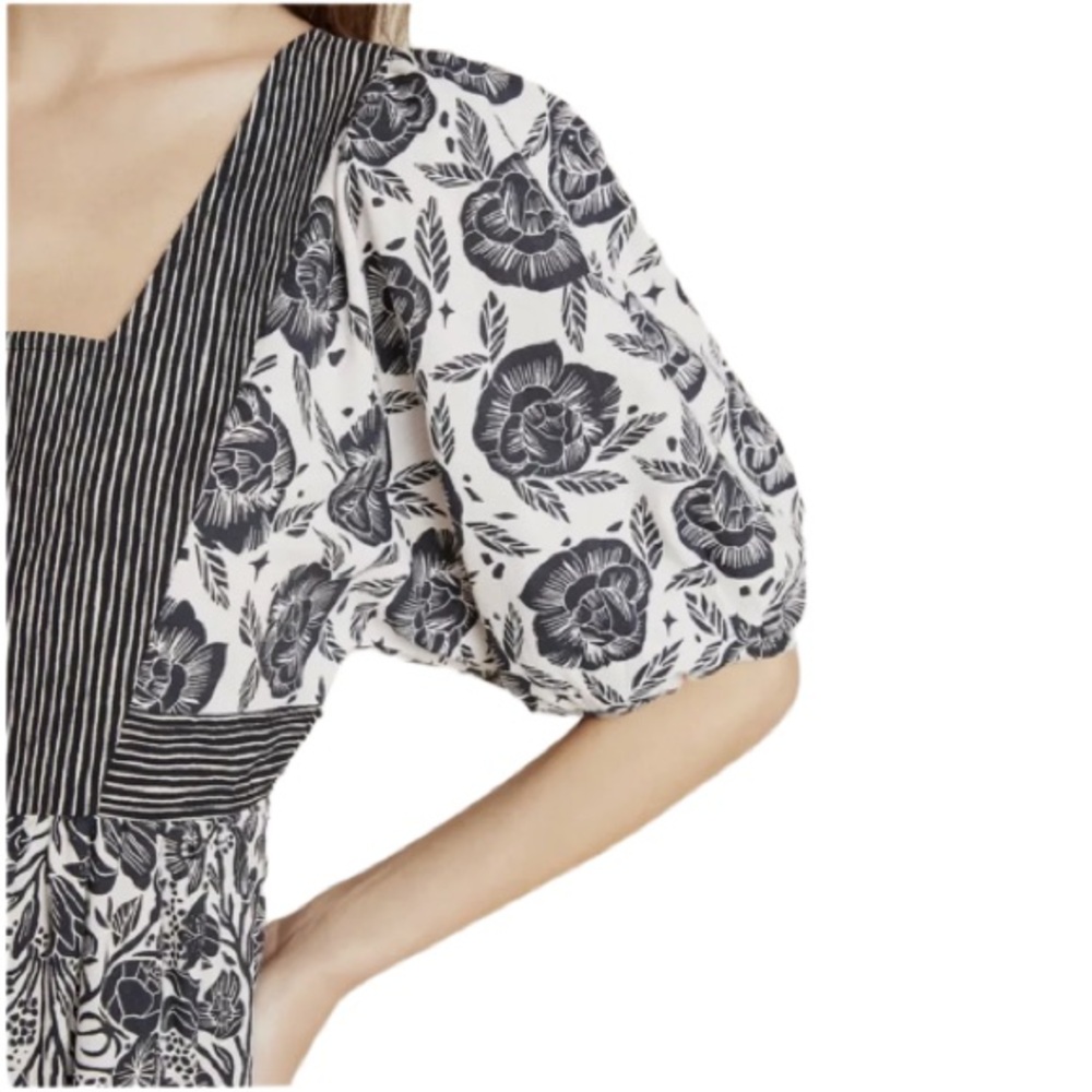 Anthropologie Blooming Print Adrienne Flounced Cotton Midi Dress - Picture 5 of 15